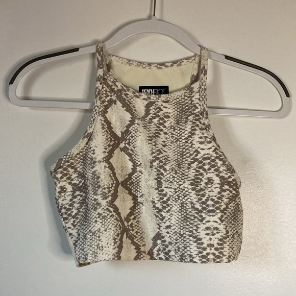 Beach Riot Anna tank reptile cream/gray snake print small - Picture 6 of 12